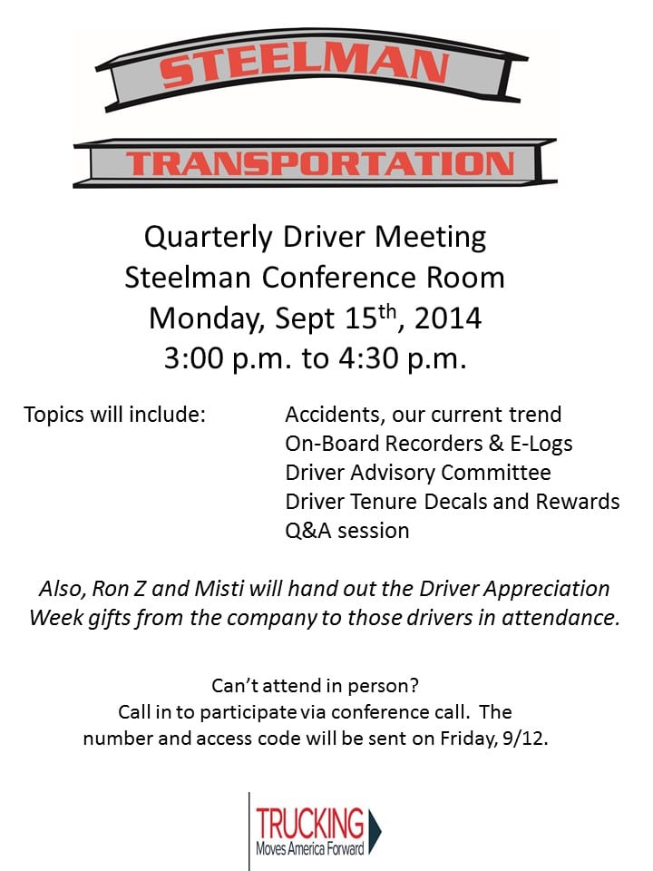 Quarterly Driver Meeting